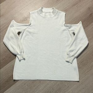 White Cold Shoulder Sweater